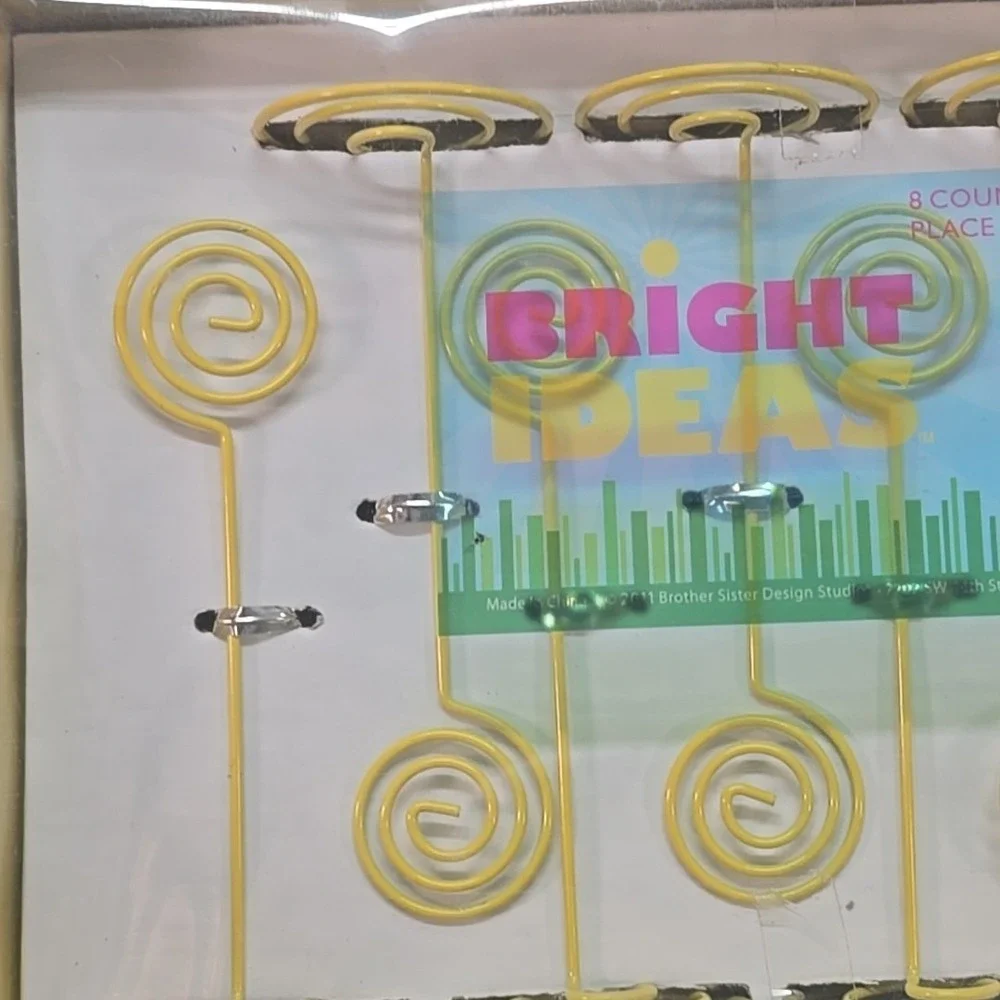 Set‎ Of 14 Bright Ideas Spiral Place Card Holders